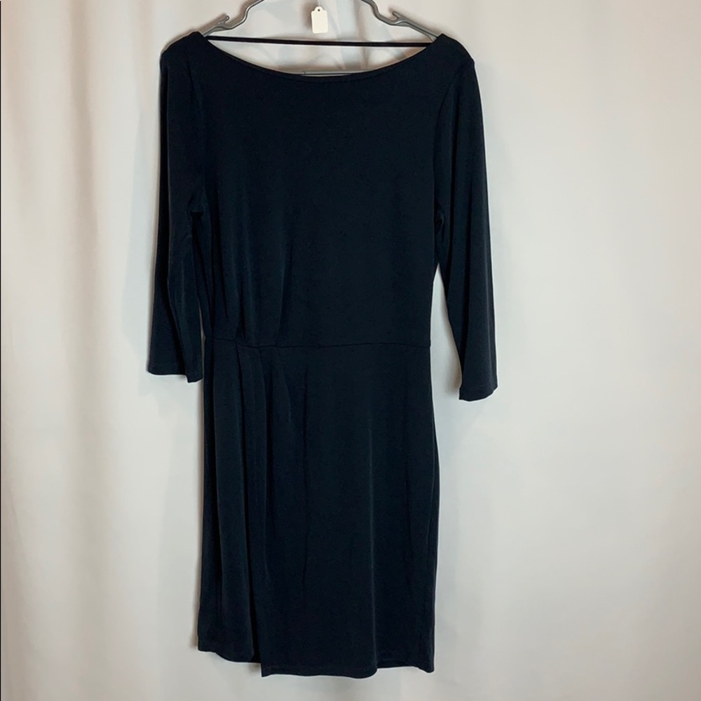 Slate blue scoop back dress